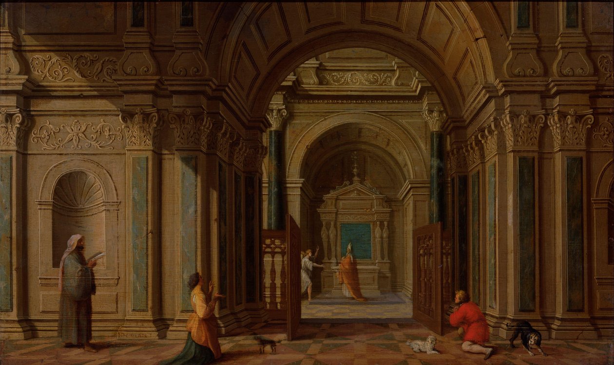 Gábriel arkangyal megjelenik Zakariásnak (Lk 1:11) alkotó: Nicolaes de Giselaer