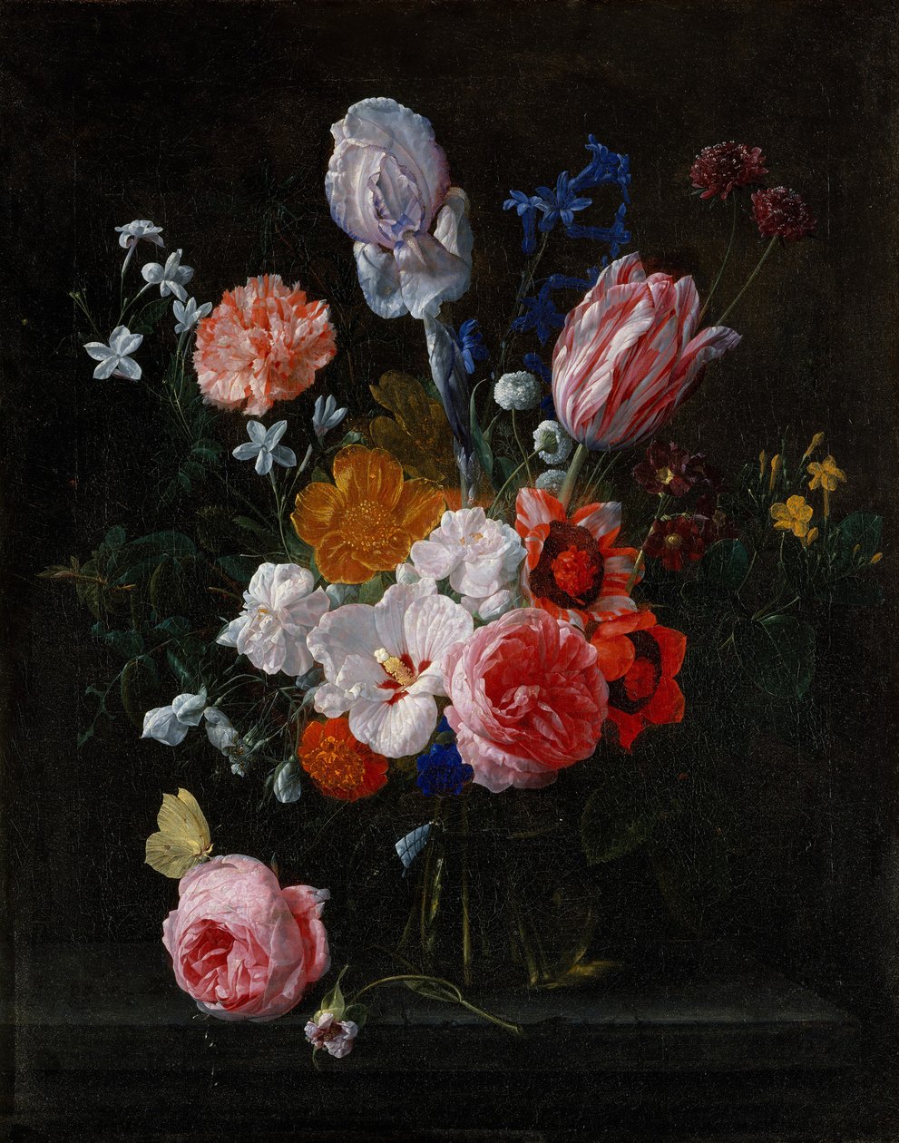 Virágcsokor kristályvázában, 1662. alkotó: Nicolaes van Veerendael