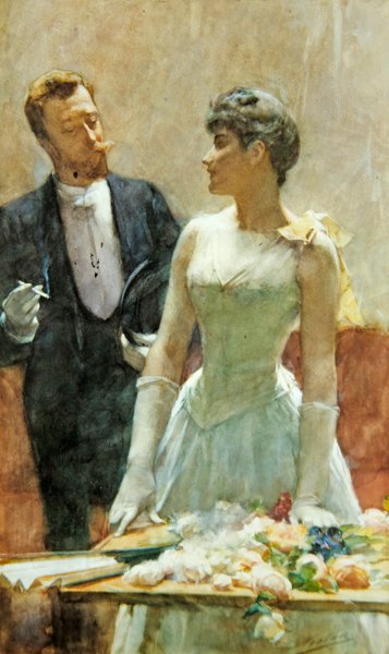 A Vanity Fair-en, 1900 körül (olaj, vászon) alkotó: Nicolaes van der Waay