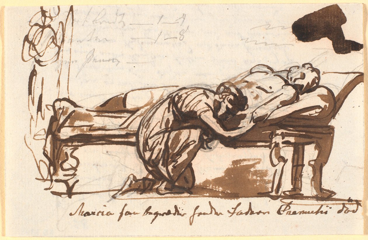 Marcia édesapja, Cremetius halálát gyászolja alkotó: Nicolai Abildgaard