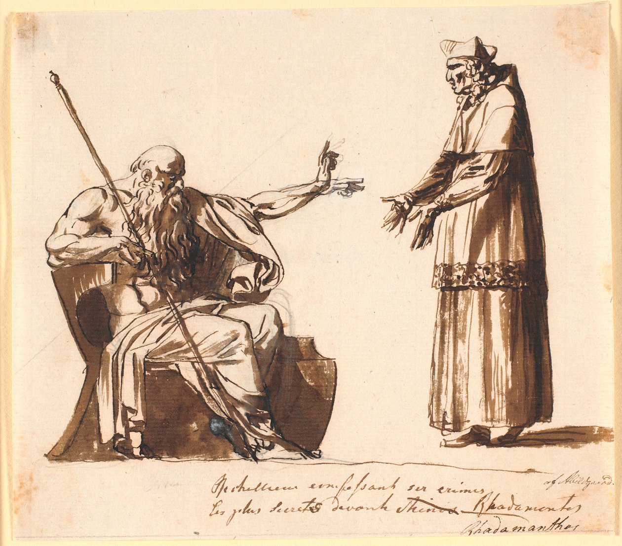 Richelieu foran Rhadamanthos alkotó: Nicolai Abildgaard