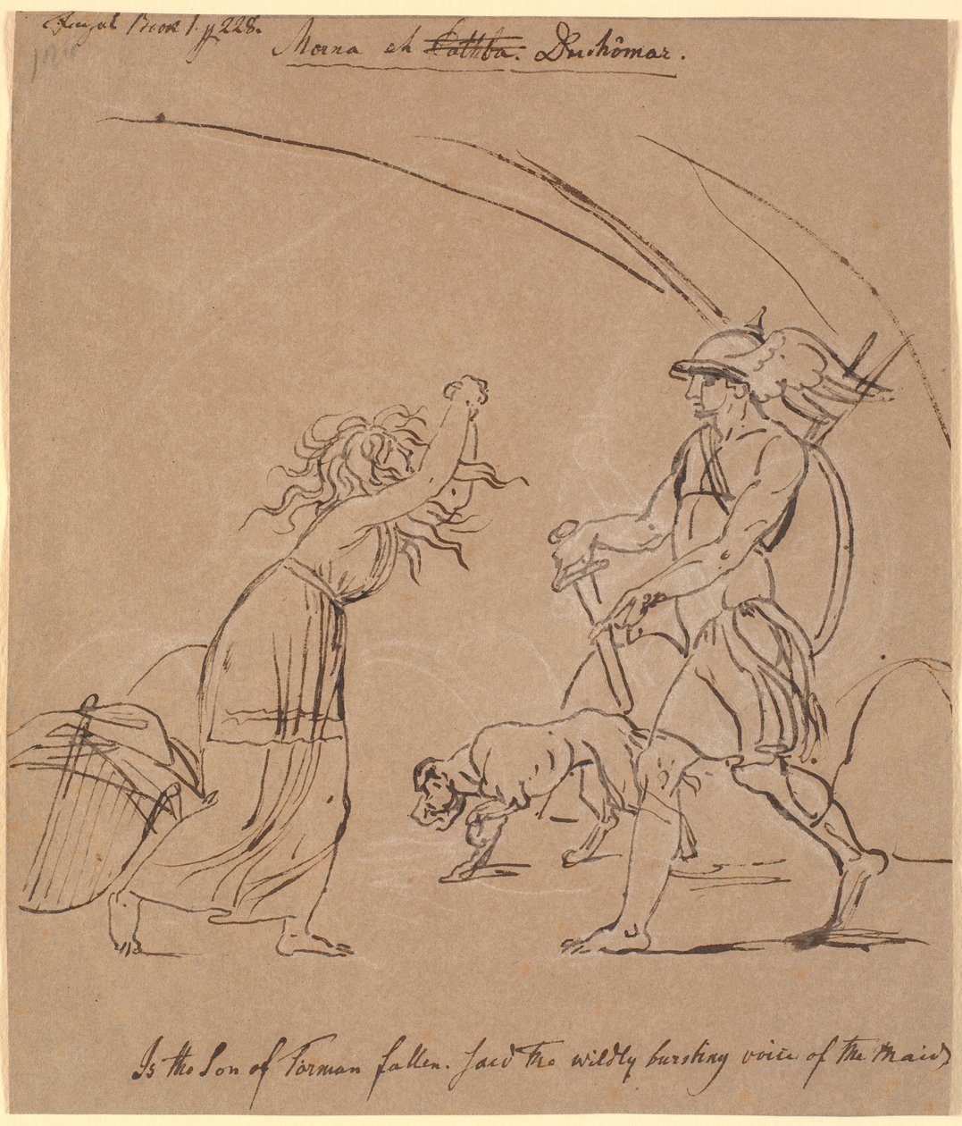 Ossian jelenete; Morna és Duchomar alkotó: Nicolai Abildgaard