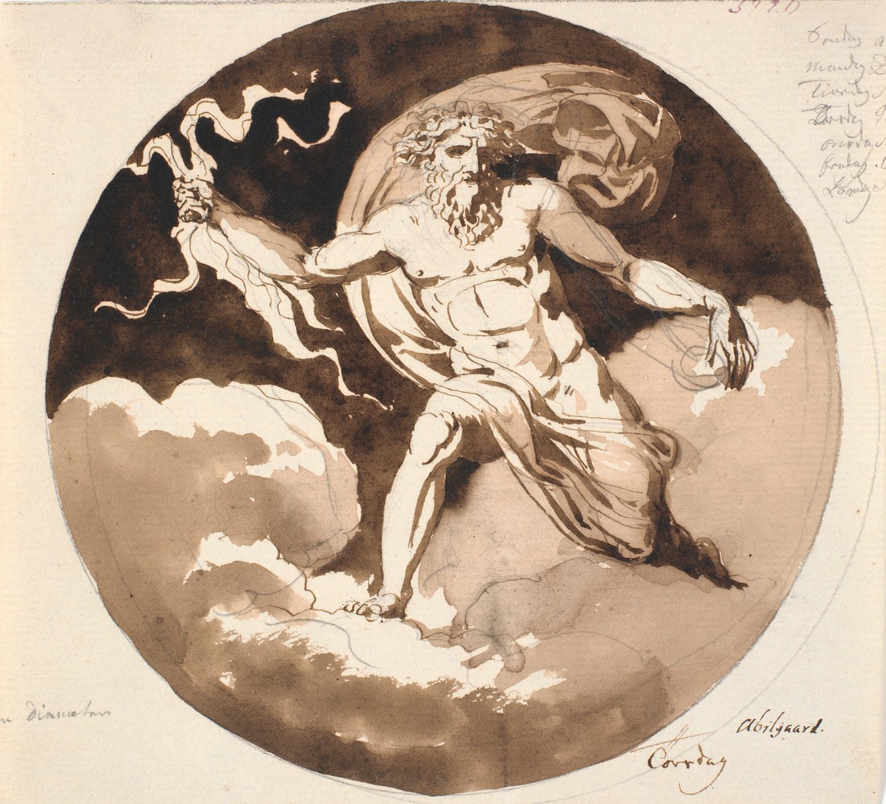 Csütörtök. Jupiter villámmal a jobb kezében alkotó: Nicolai Abildgaard