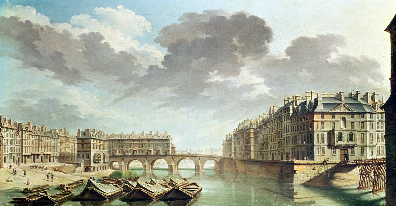 Az Ile Saint-Louis és a Pont Marie 1757-ben alkotó: Nicolas Raguenet