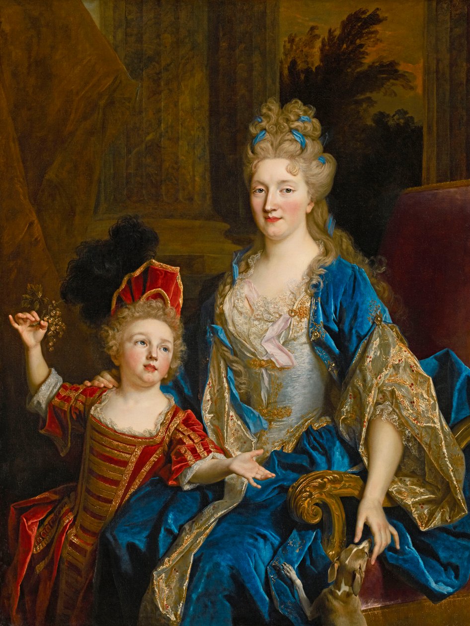 Catherine Coustard, Castelnau márkiné portréja fiával, Leonorral, 1699 körül alkotó: Nicolas de Largillière