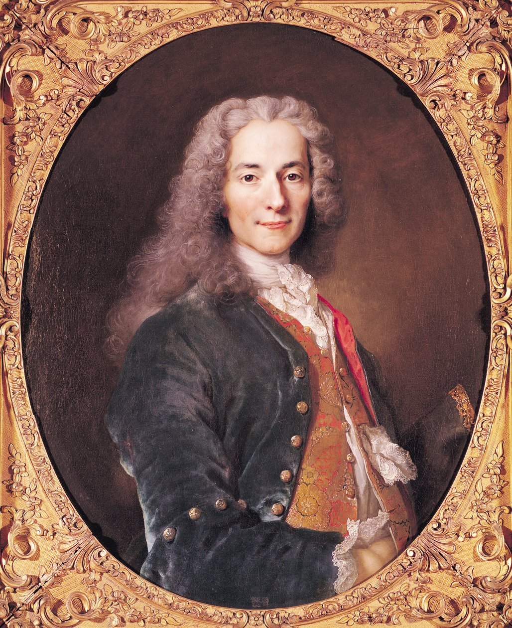 Voltaire (1694-1778) portréja, 23 éves, 1728 alkotó: Nicolas de Largillière