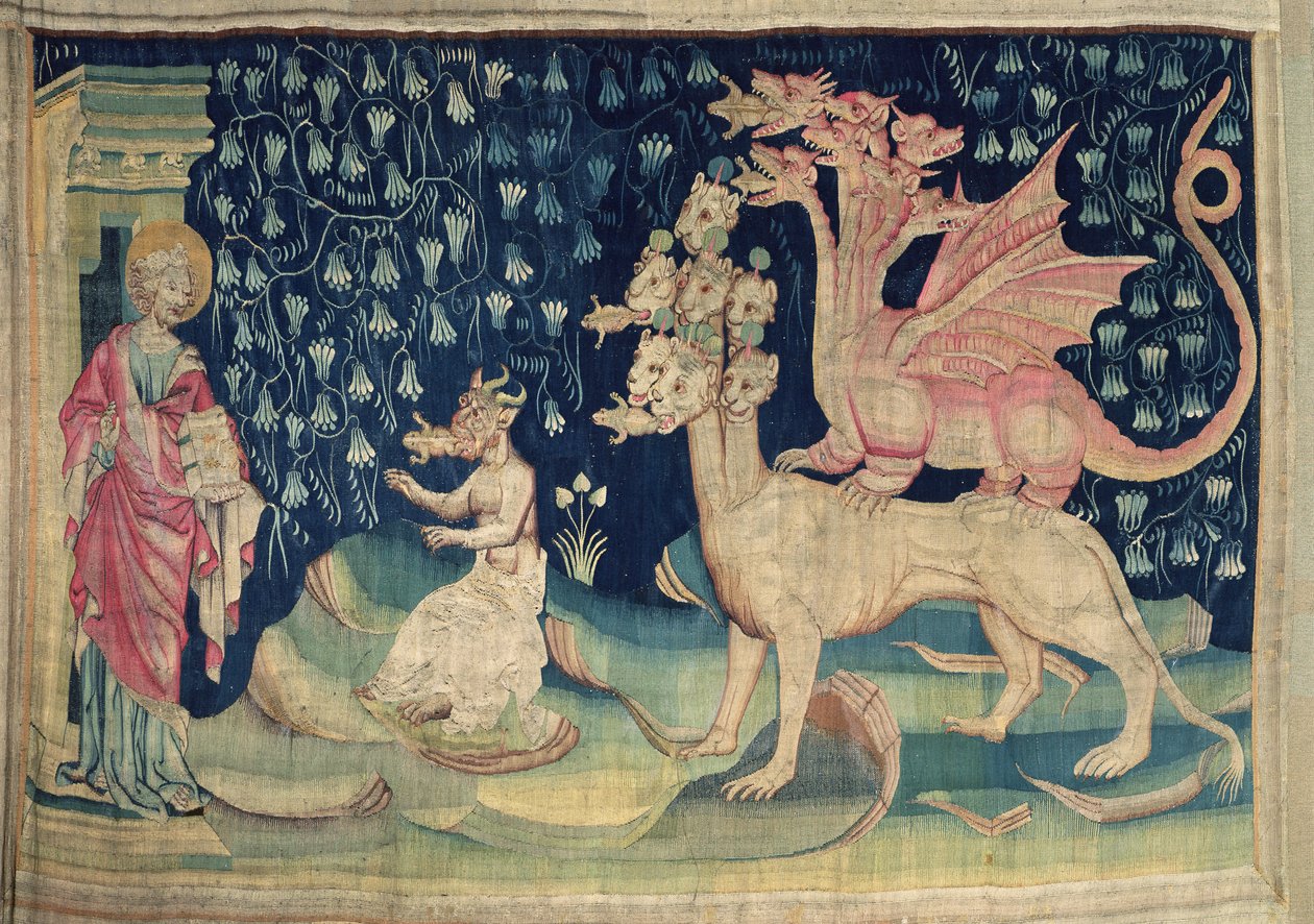The Dragons Vomiting Frogs, 62. sz. Angers Apokalipsziséből, 1373-87 (szőttes) alkotó: Nicolas Bataille