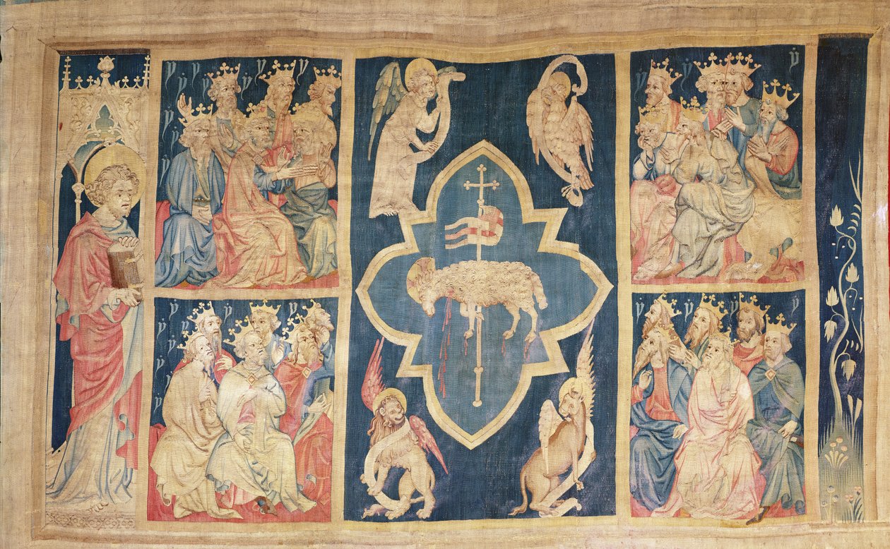 A bárány és a huszonnégy vén, 7. sz. az "Angers-i apokalipszis"-ből, 1373-87 (faliszőnyeg) alkotó: Nicolas Bataille