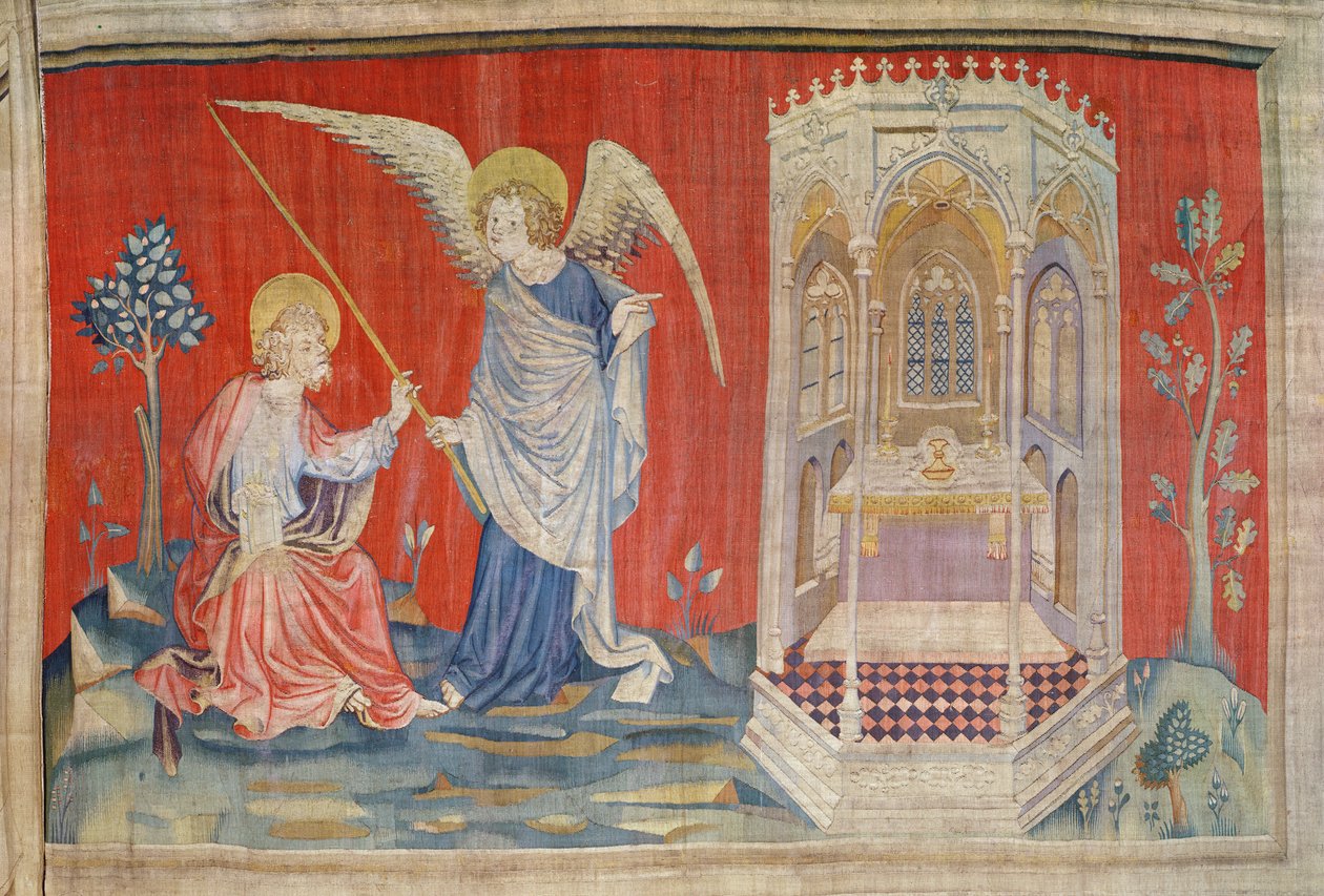 A templom megmérése, 29. sz. az "Angers-i apokalipszis"-ből, 1373-87 (faliszőnyeg) alkotó: Nicolas Bataille