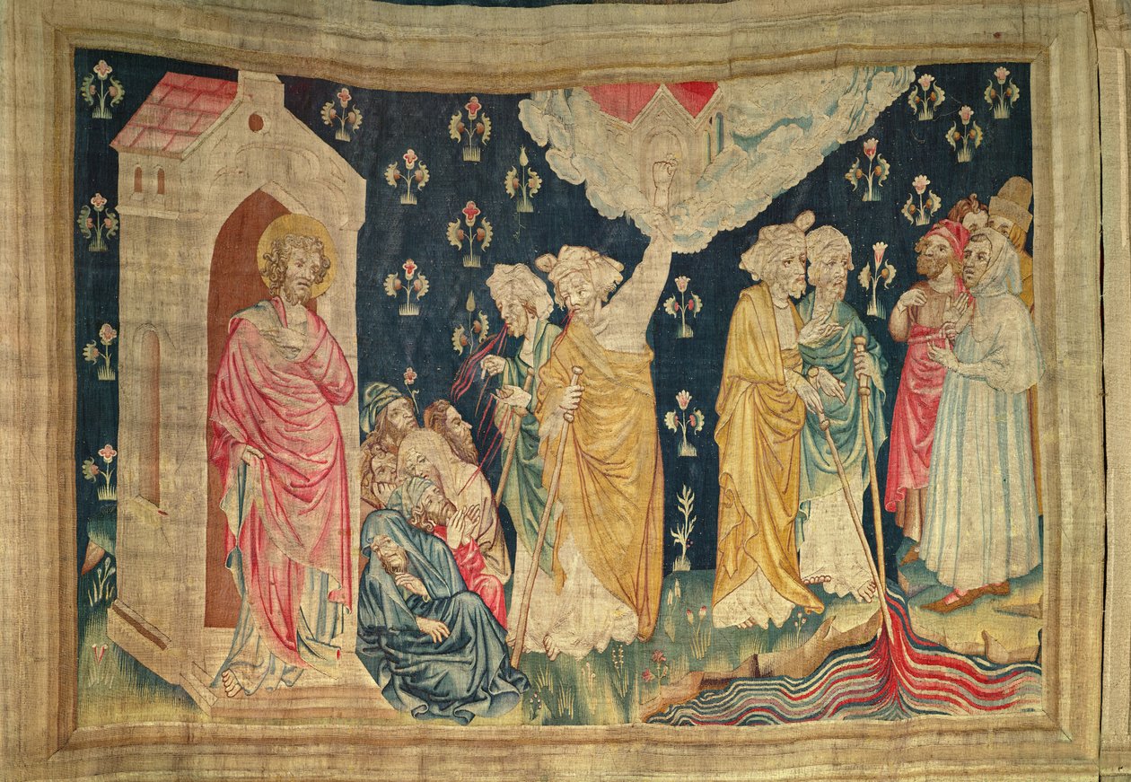 Krisztus két tanúja evangelizálja a világot, sz. 30. Angers Apokalipsziséből, 1373-87 alkotó: Nicolas Bataille