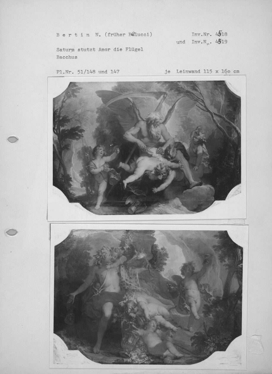 Bacchus négy puttival alkotó: Nicolas Bertin