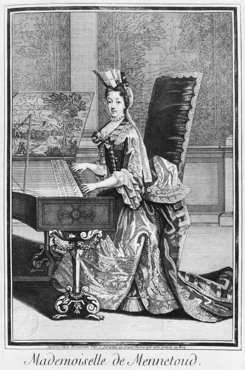 Mademoiselle de Mennetoud csembalón játszik alkotó: Nicolas Bonnart