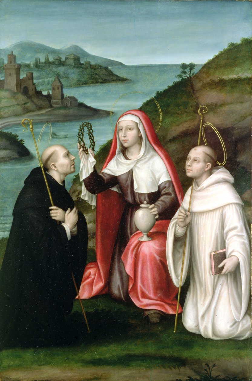 Szent Mária Magdolna Szent Domonkossal és Szent Bernáttal, 1580 körül (panel) alkotó: Nicolas Borras