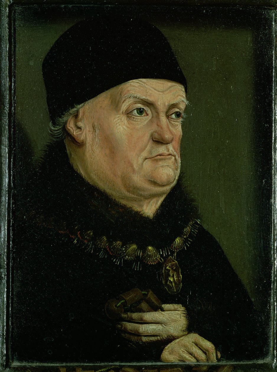 A Matheron-diptichon: I. Rene, a "jó" (1409-80) Anjou hercege, Provence és Piemont grófja, bal oldali képmező (lásd még 94915). alkotó: Nicolas Froment