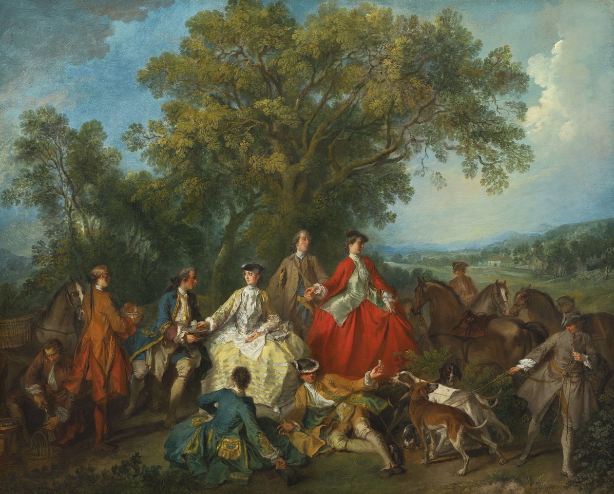 Piknik a vadászat után, 1735-40 körül alkotó: Nicolas Lancret