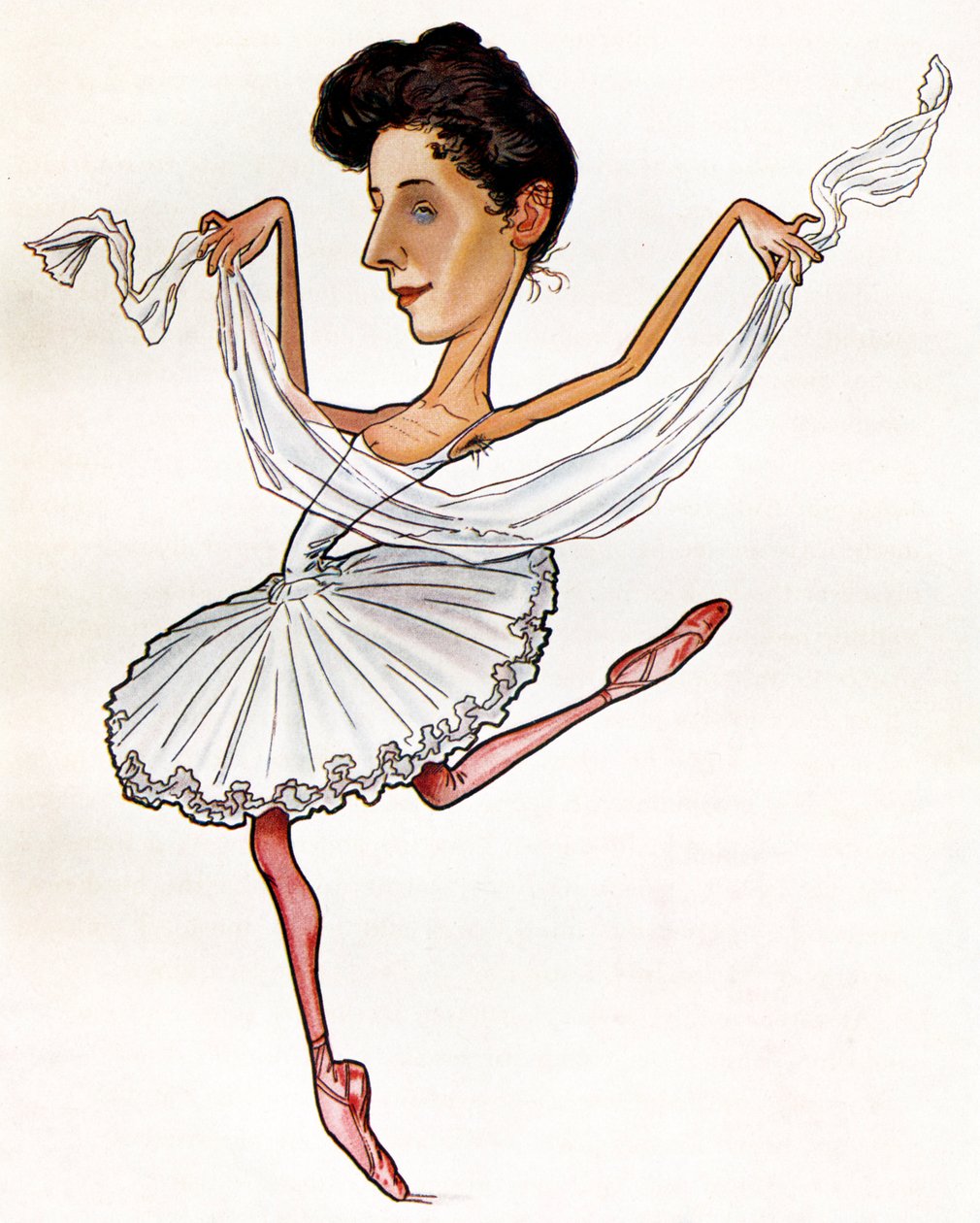 Anna Pavlova karikatúra, készítette alkotó: Nicolas Legat
