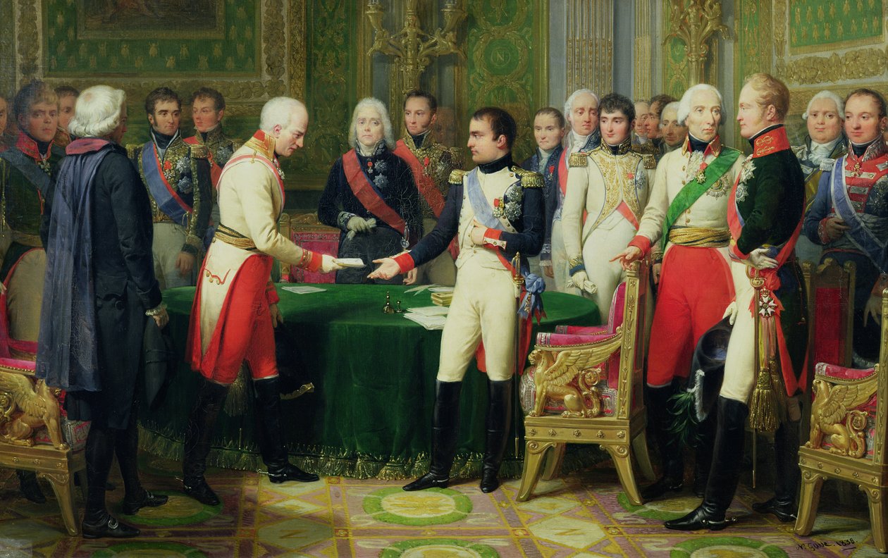 I. Napóleon (1769-1821) fogadta báró Vincent osztrák nagykövetet Erfurtban, 1808. október 28-án alkotó: Nicolas Louis Francois Gosse