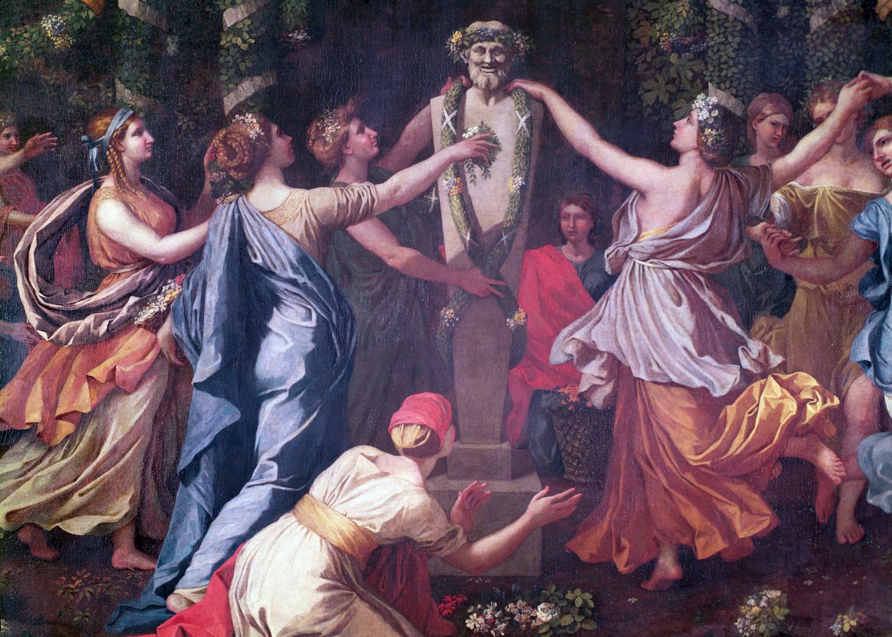 Részlet a nőnek álcázott Hymenaiosról a Priapusnak tett felajánlás során, 1634-38 körül alkotó: Nicolas Poussin