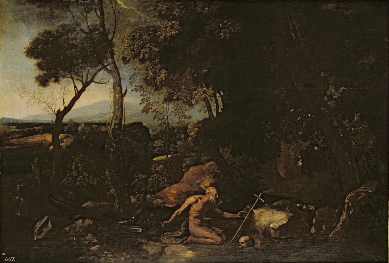 Táj Szent Jeromossal alkotó: Nicolas Poussin