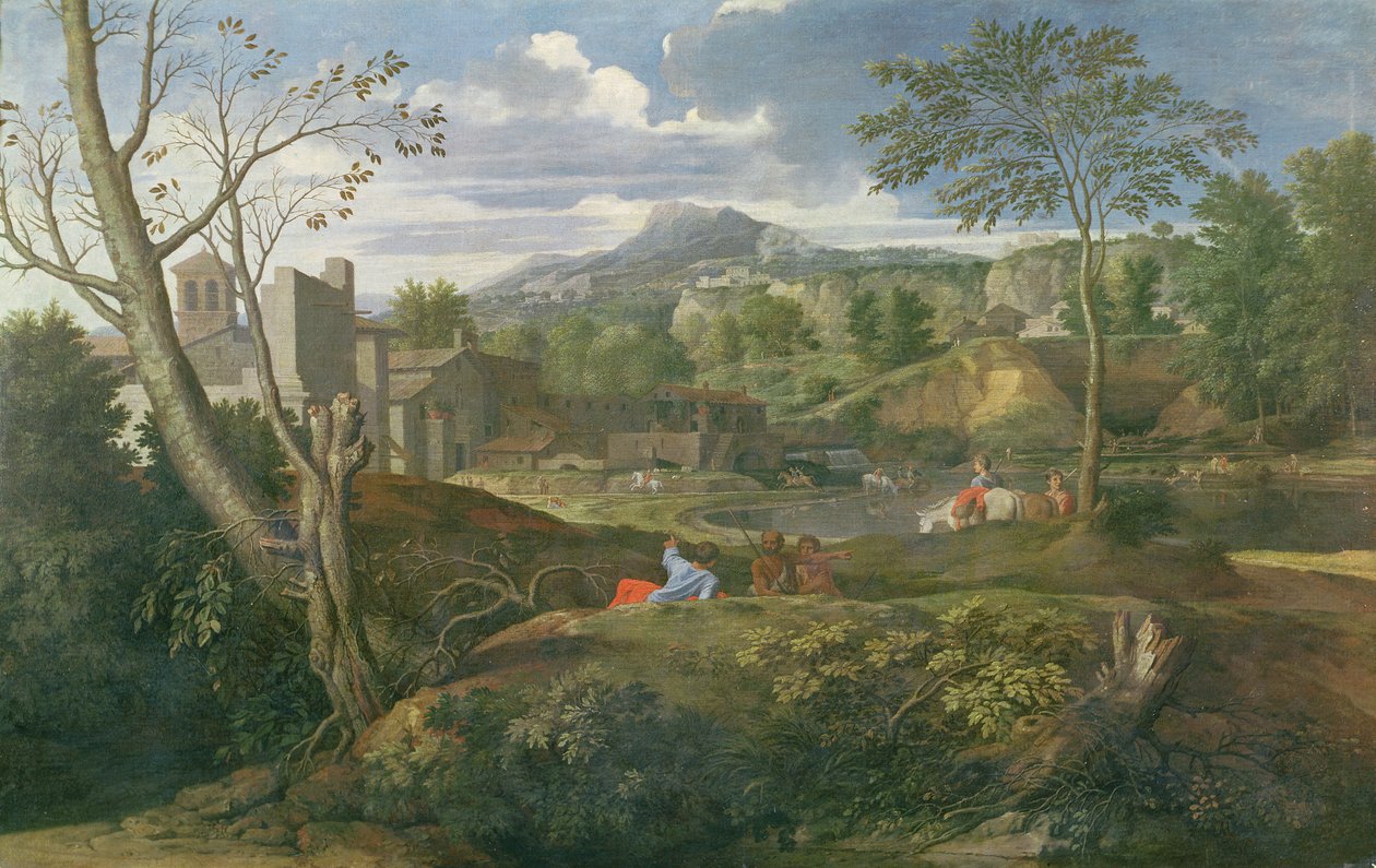 Táj épületekkel, 1648-51 alkotó: Nicolas Poussin