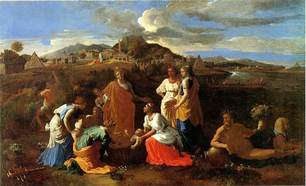 Mózes megmentette a vizeket alkotó: Nicolas Poussin