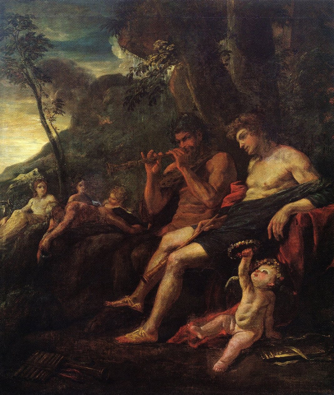 Olympos és Marsyas alkotó: Nicolas Poussin