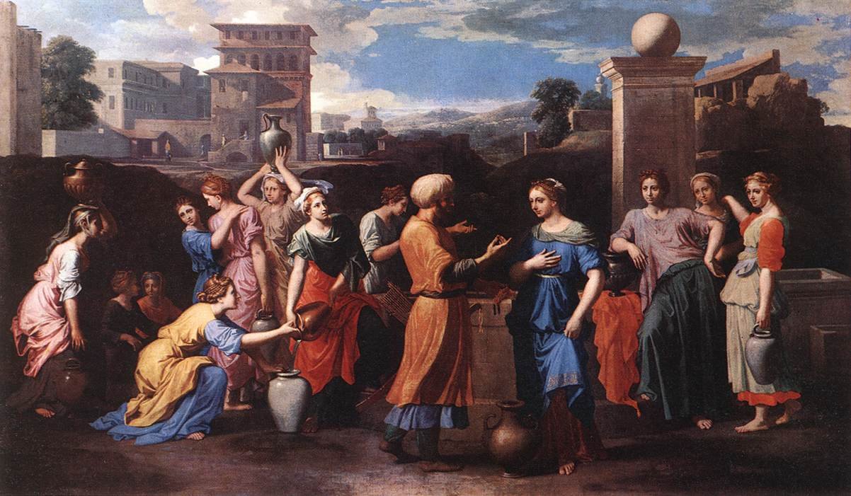 Rebecca a kútnál alkotó: Nicolas Poussin