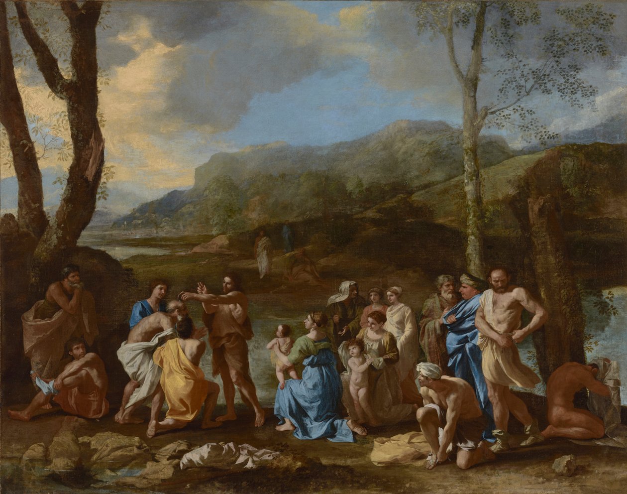 Szent János keresztelő a Jordán folyóban, 1630 körül alkotó: Nicolas Poussin