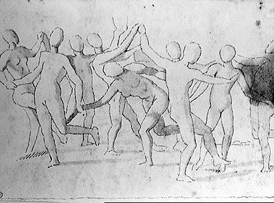 Tanulmány a Bacchanalia számára alkotó: Nicolas Poussin