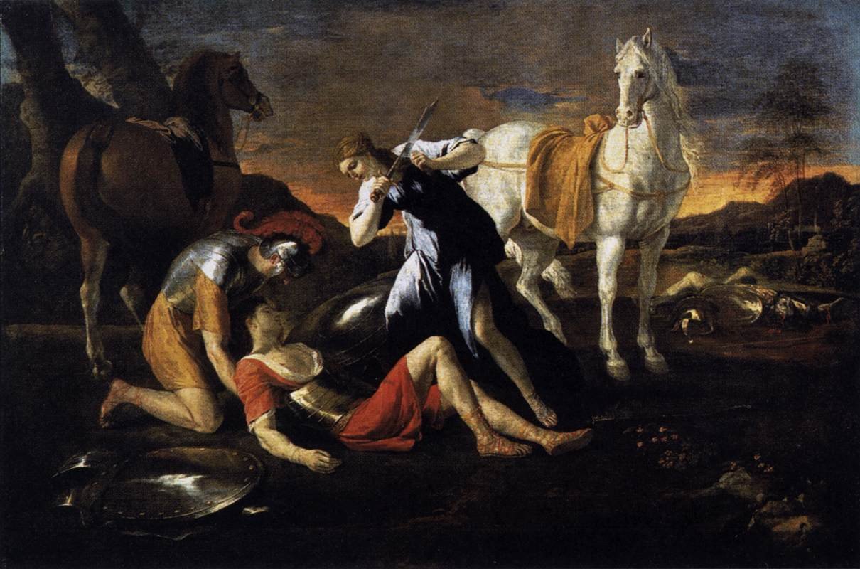 Tancred és Erminia alkotó: Nicolas Poussin