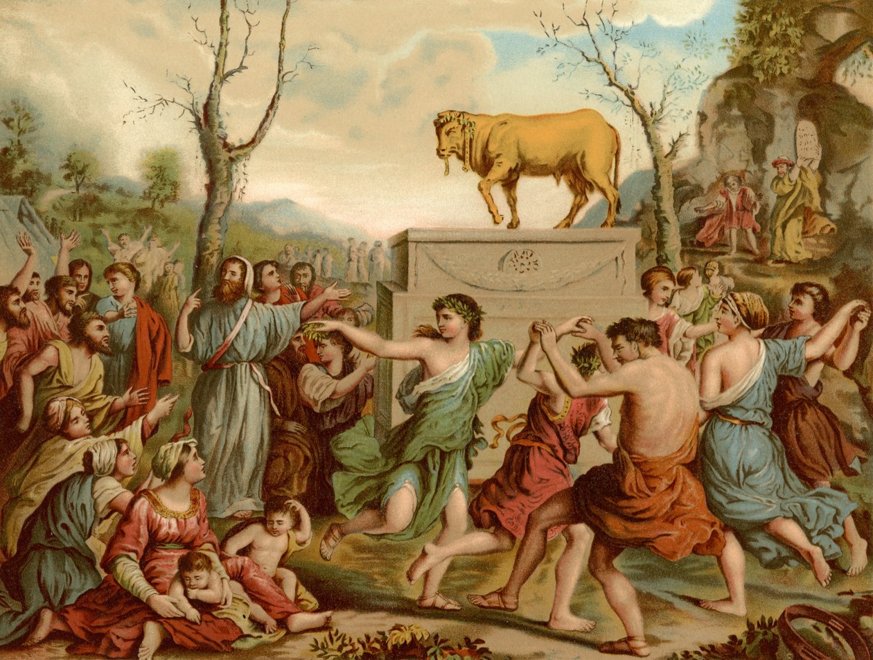 Az Aranyborjú imádata alkotó: Nicolas Poussin
