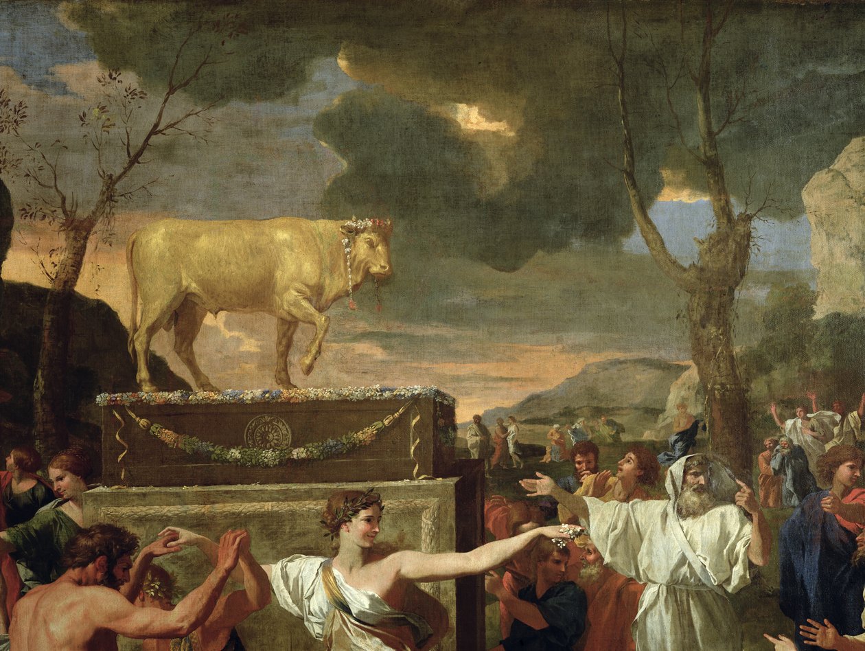Az Aranyborjú imádása, 1634 előtt olaj, vászon 3738-as részlet alkotó: Nicolas Poussin