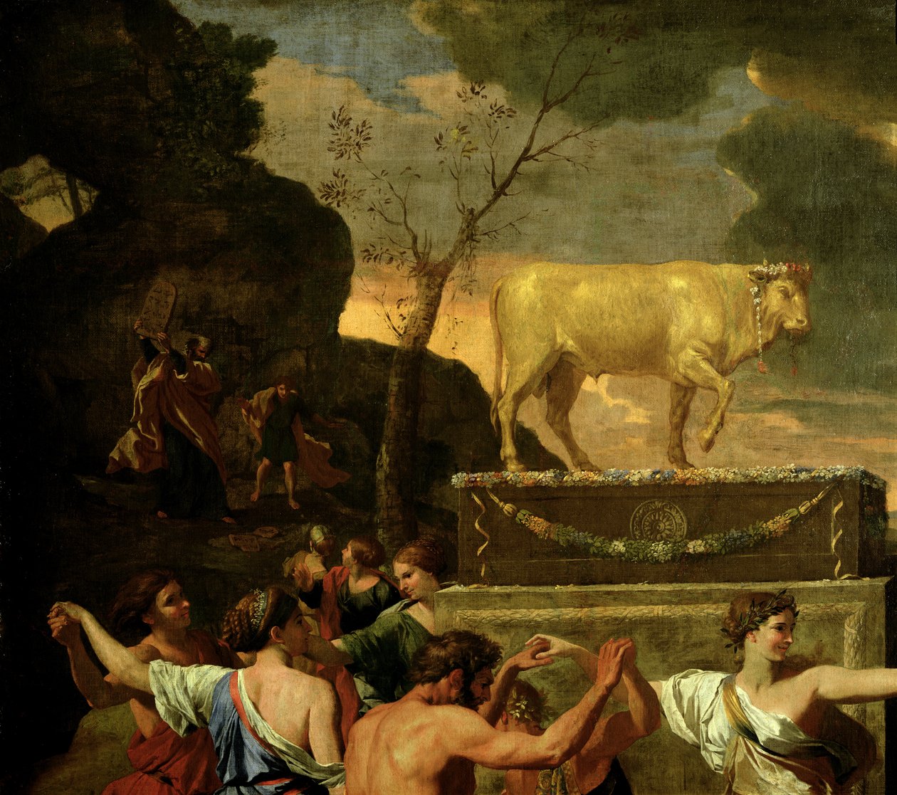 Az Aranyborjú imádása, 1634 előtt olaj, vászon 3738-as részlet alkotó: Nicolas Poussin