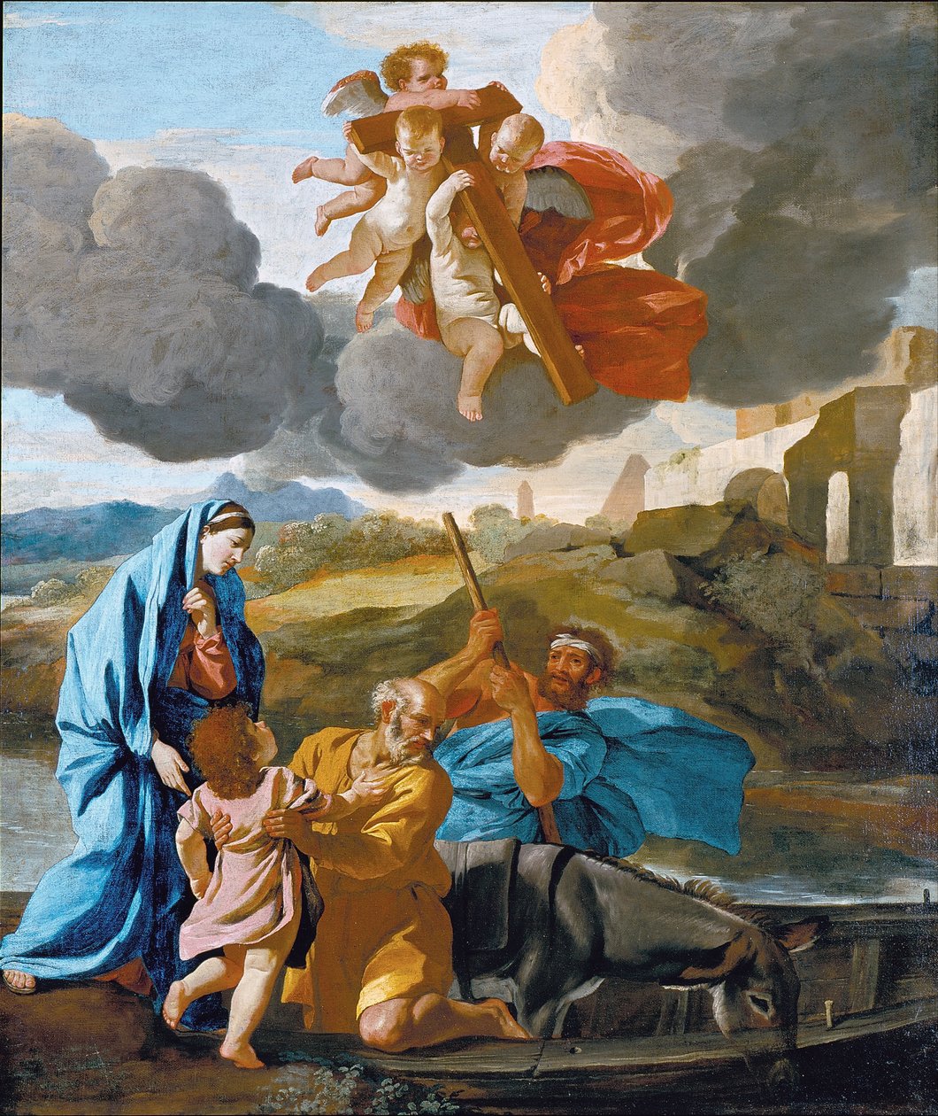 A Szent Család visszatérése Egyiptomból alkotó: Nicolas Poussin