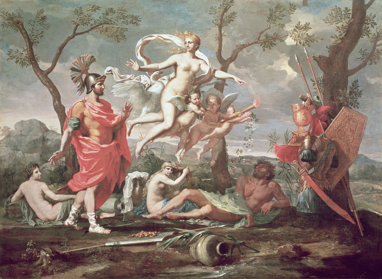 Vénusz felfegyverezte Aeneast, 1639 alkotó: Nicolas Poussin