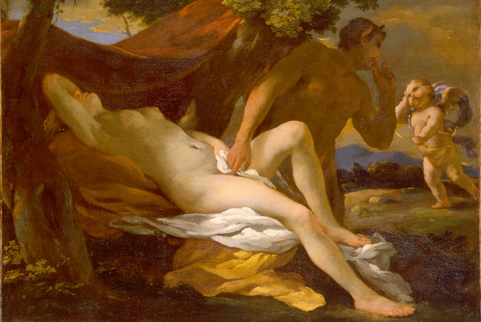 vagy Jupiter és Antiópé, vagy Vénusz és Szatír alkotó: Nicolas Poussin
