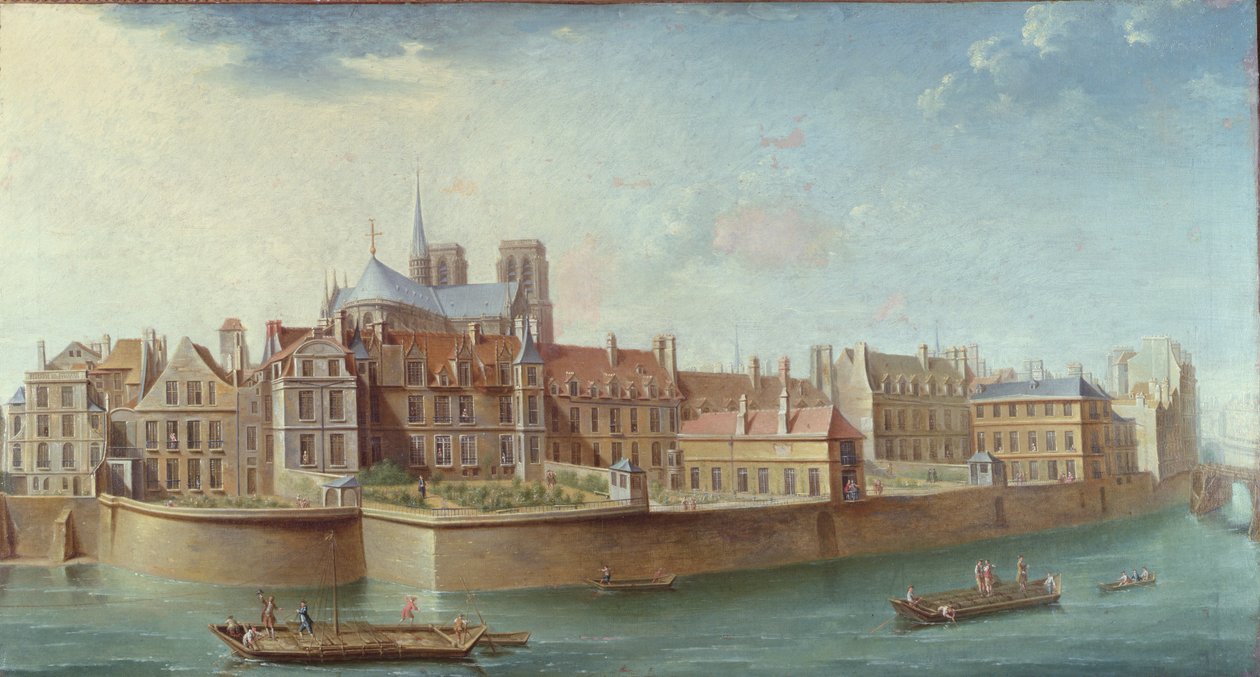 Kilátás az Ile de la Cite-ra az Ile St. Louis-ról, Párizs alkotó: Nicolas Raguenet