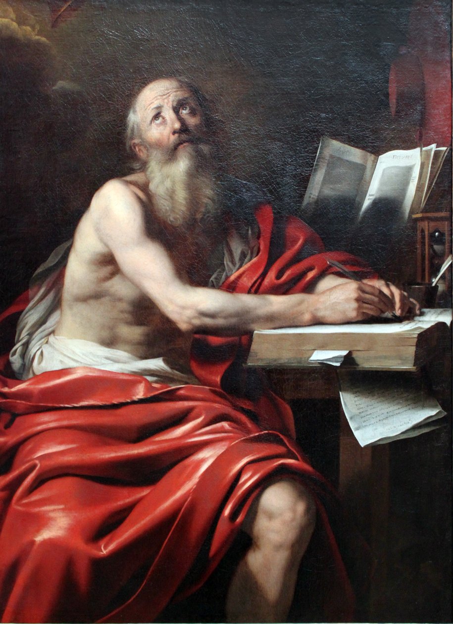 Szent Hieronymus írása alkotó: Nicolas Regnier