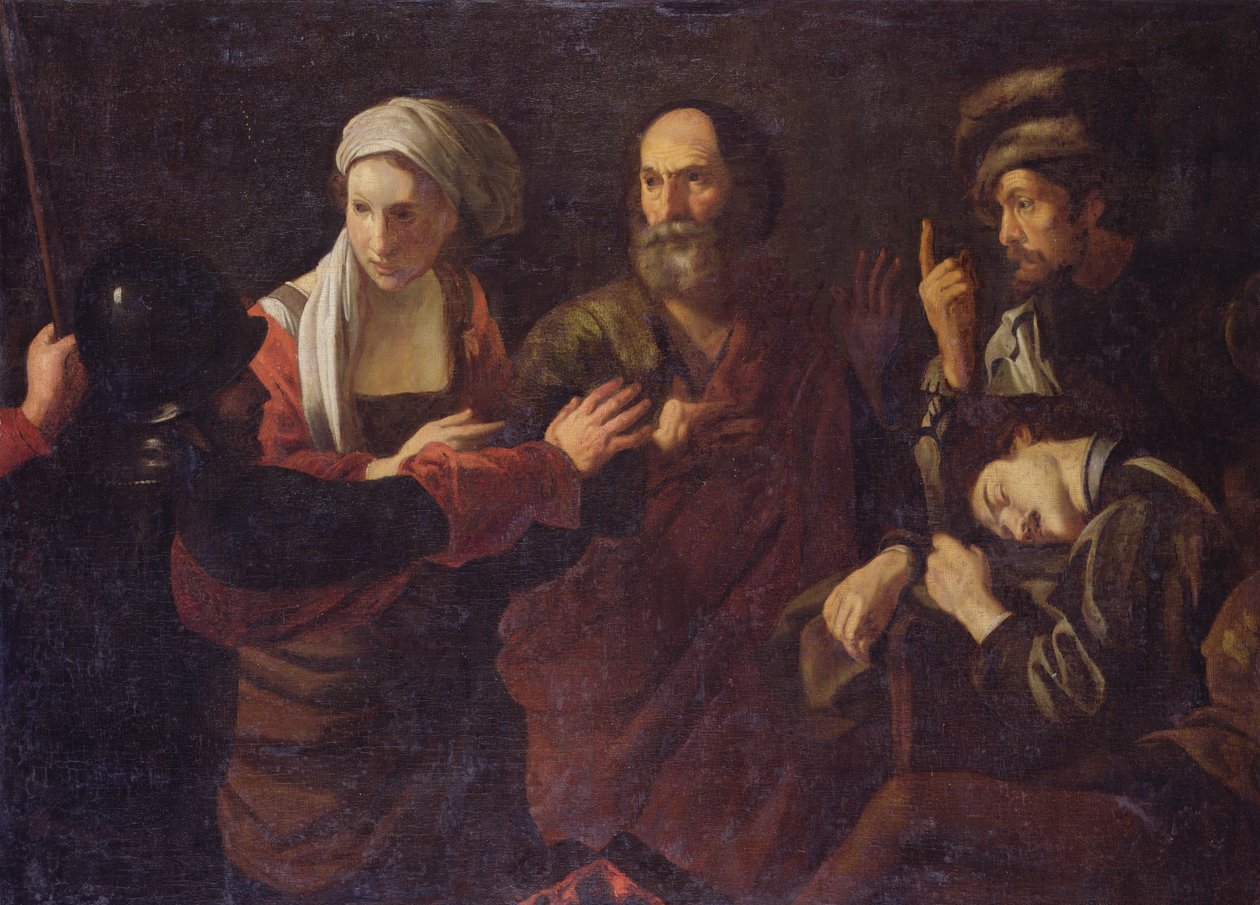 Szent Péter tagadása alkotó: Nicolas Tournier