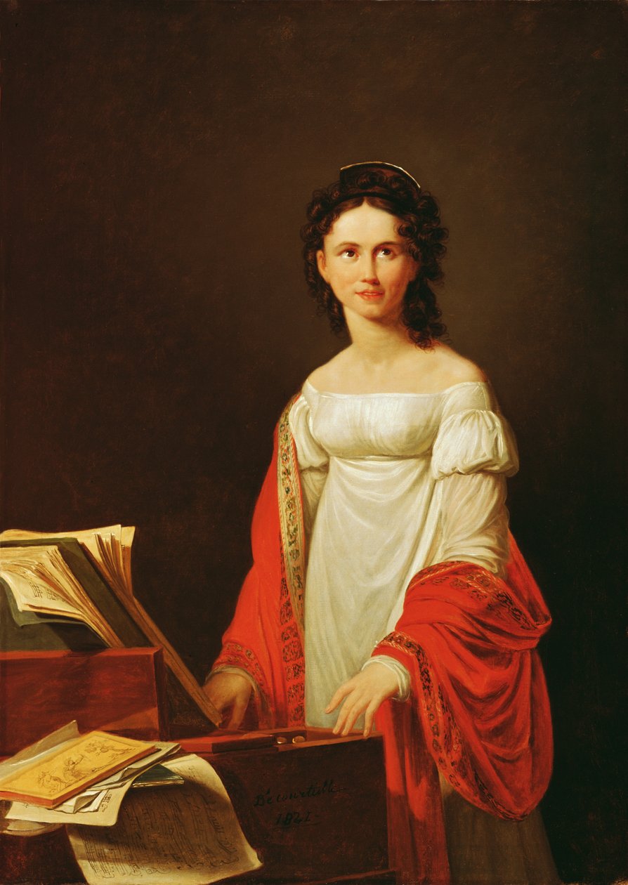 Anna Borunova énekesnő portréja, 1821 alkotó: Nicolas de Courteille