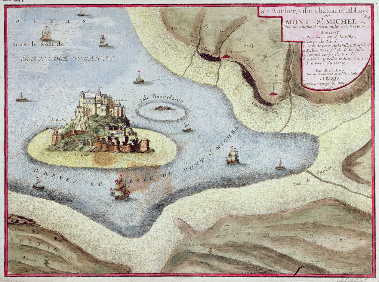 Mont Saint-Michel városa, vára és apátsága, 1703 alkotó: Nicolas de Fer