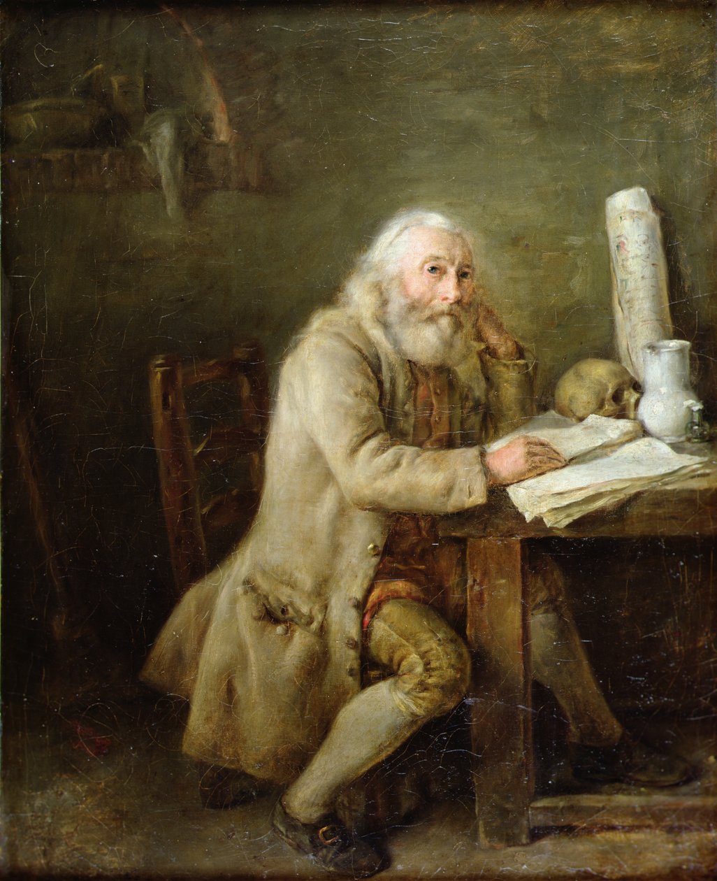 Kéziratot olvasó öregember alkotó: Nicolas Bernard Lepicie