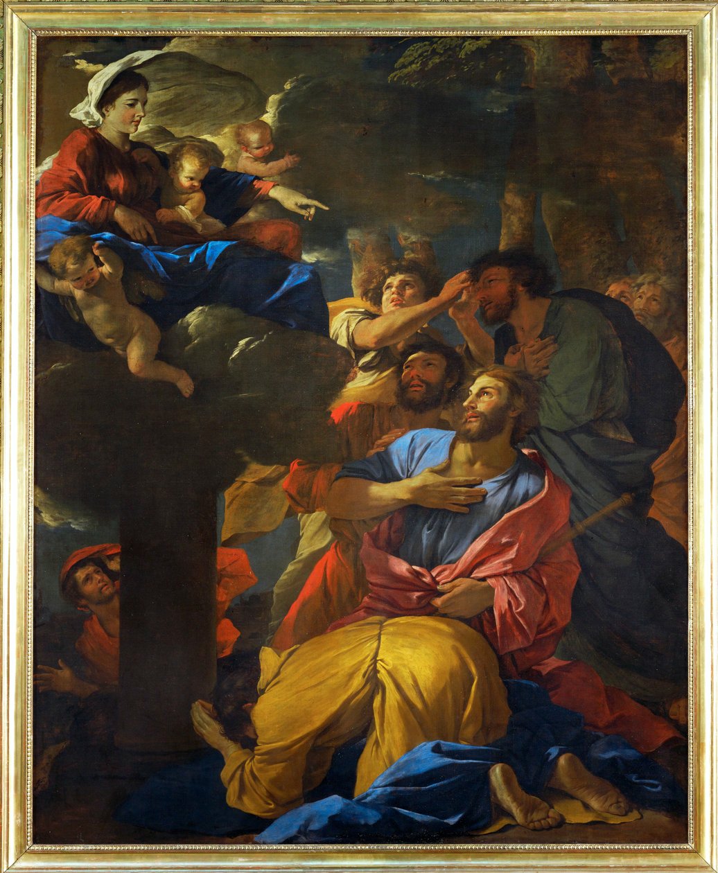Apparition de la Vierge a Saint Jaques le Majeur - a Szűzanya megjelenik az idősebb Szent Jakabnak;1629-1630 ... alkotó: Nicolas (attr.to) Poussin