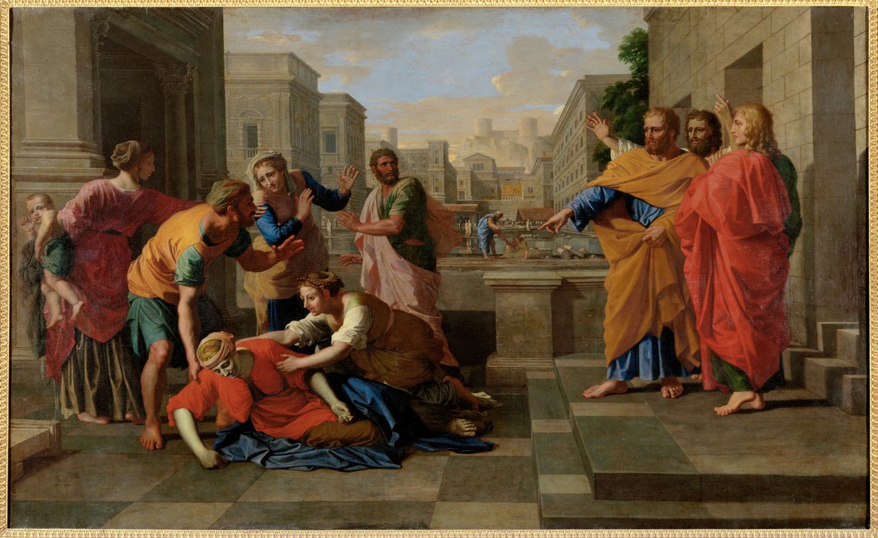 La mort de Saphire - Saphire halála ... alkotó: Nicolas (attr.to) Poussin
