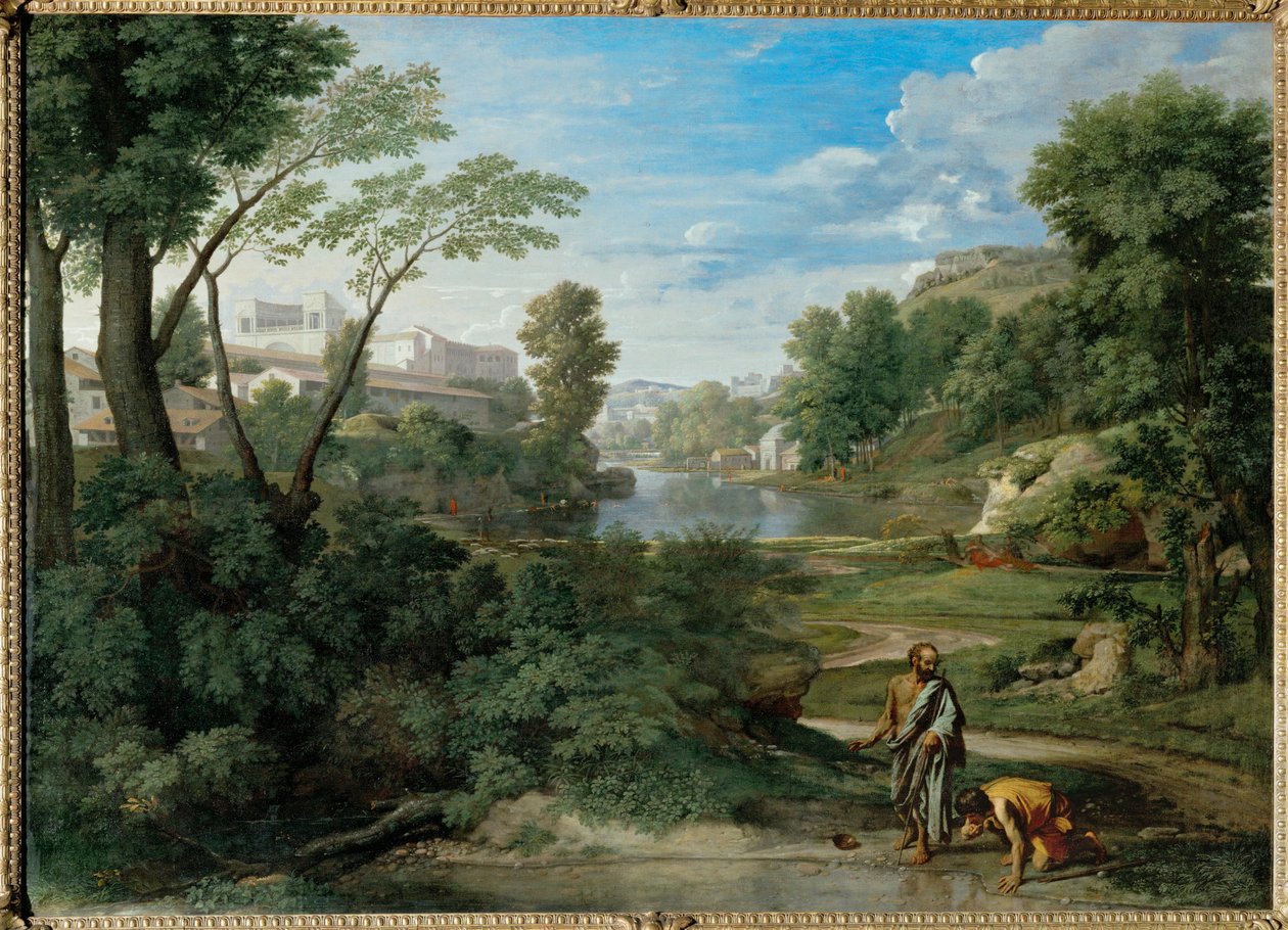 Tájkép Diogenésszel. Egy nap Diogenész meglátott egy ... alkotó: Nicolas (attr.to) Poussin