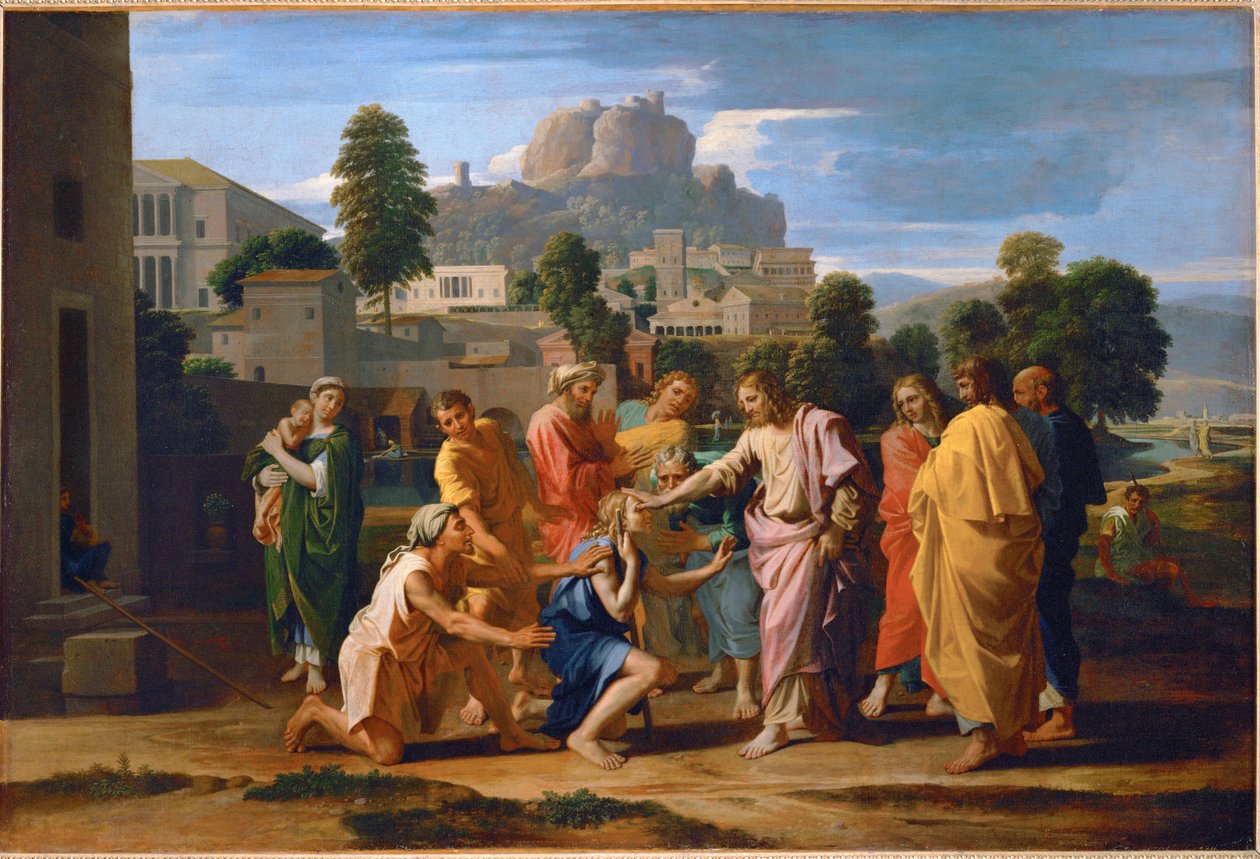 Les aveugles de Jericho - Jézus meggyógyítja a jerikói vakokat ... alkotó: Nicolas (attr.to) Poussin