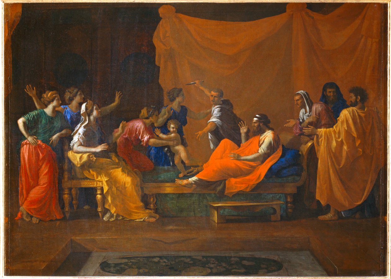 Moise enfant foulant aux pieds la couronne de Pharaon - Mózes csecsemő eltapossa a fáraó koronáját ... alkotó: Nicolas (attr.to) Poussin