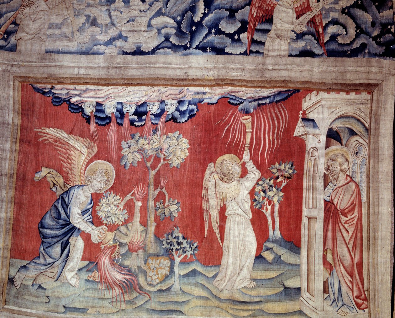 Jelenések akasztása (1373-1383), n. 30: a halottak a földön. Nicolas Bataille (1330-1405) kárpitja alkotó: Nicolas Bataille