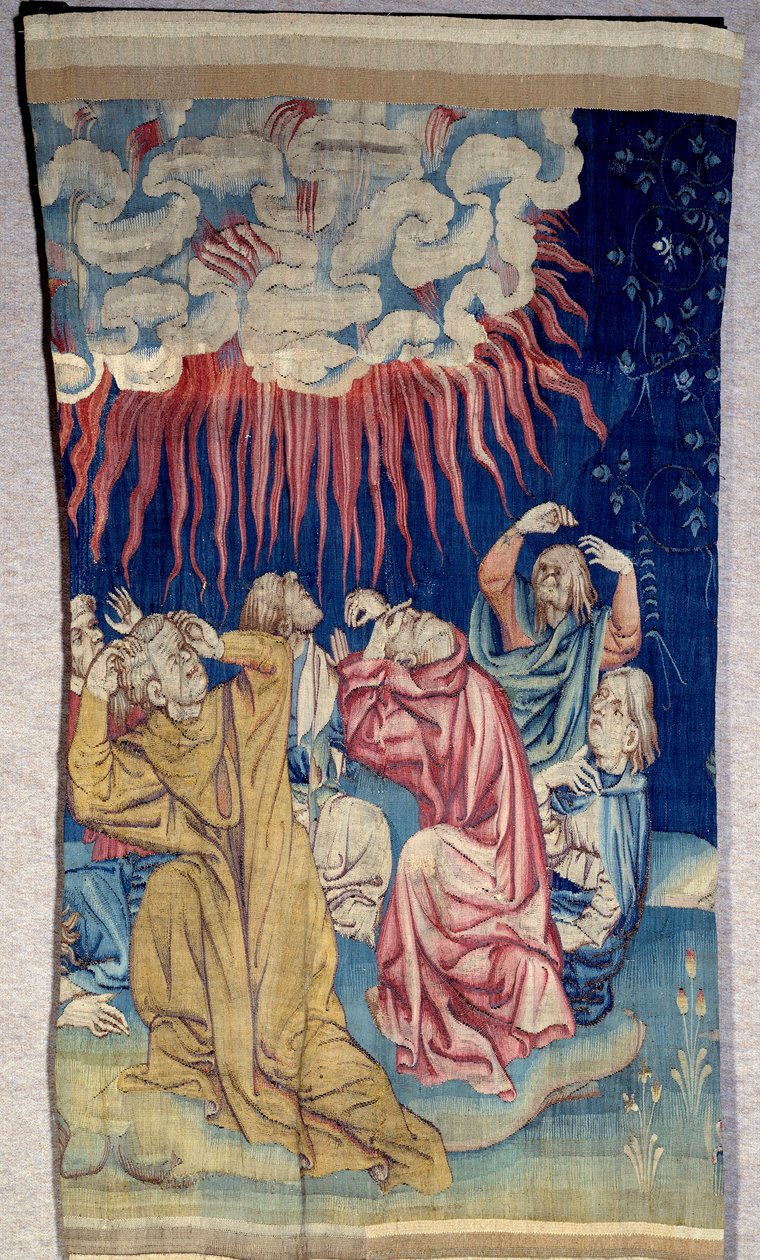 A Jelenések függönye (1373-1383): az ég tüze (sötétség). Nicolas Bataille (1330-1405) gobelinje. alkotó: Nicolas Bataille