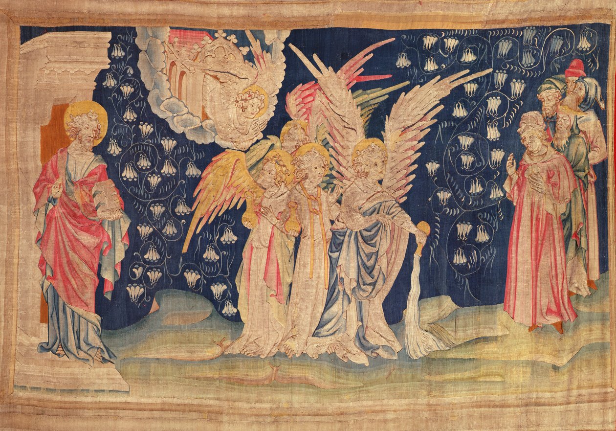 Az első földre öntött lombik az Angers-i Apokalipszis gobelinből, 1373-1387 (szőttes) alkotó: Nicolas Bataille
